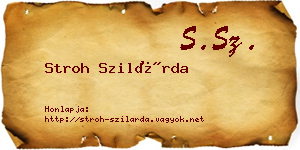 Stroh Szilárda névjegykártya